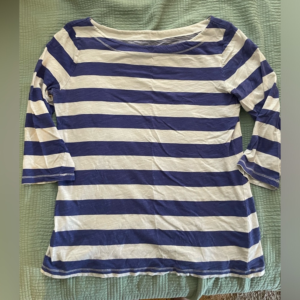 Ann Taylor LOFT 3/4 Sleeve Striped Top